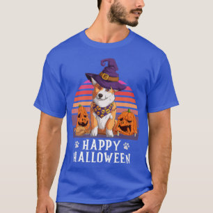 Happy Halloween Witch Pumpkin Costume Welsh Corgi T-Shirt