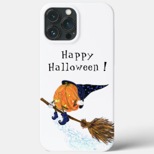 Happy Halloween Witch Pumpkin Flying Broom - Funny iPhone 13 Pro Max Case