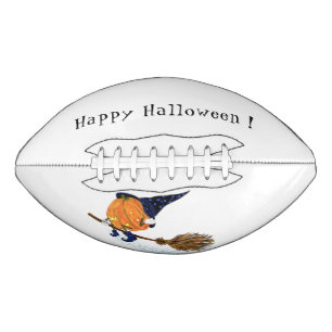 Happy Halloween Witch Pumpkin Flying Broom - Funny Football