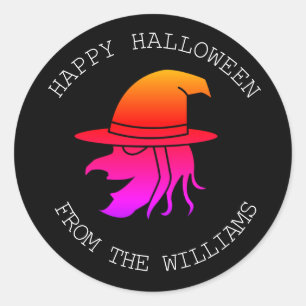 Happy Halloween Witch Spooky Scary Horror  Classic Round Sticker