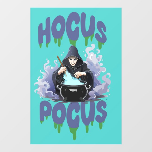 Happy Halloween Witch Stirring Their Potion Pot Window Cling (Sheet)