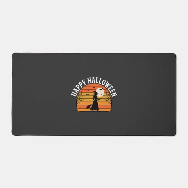 Happy Halloween Witch Sunset Design_1 Desk Mat (Front)