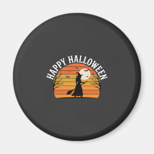Happy Halloween Witch Sunset Design_1 Magnet