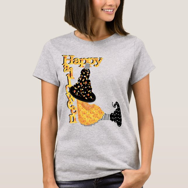 Happy Halloween Witch T-Shirt (Front)