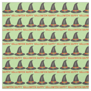 Happy Halloween Witch Witches Hat Costume Party Fabric