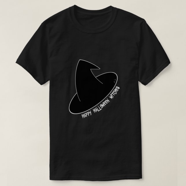 Happy Halloween Witches Hat Graphic T-Shirt (Design Front)