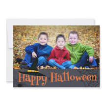 Happy Halloween Witches Hat photo card