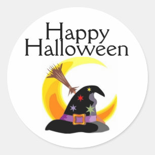 Happy Halloween Witches Hat Sticker - Customized