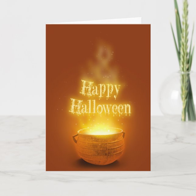 Happy Halloween Witch's Cauldron Card (Front)