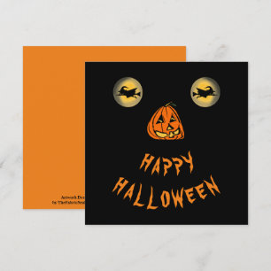 Happy Halloween Witchy Eyes And Pumpkin Nose Card