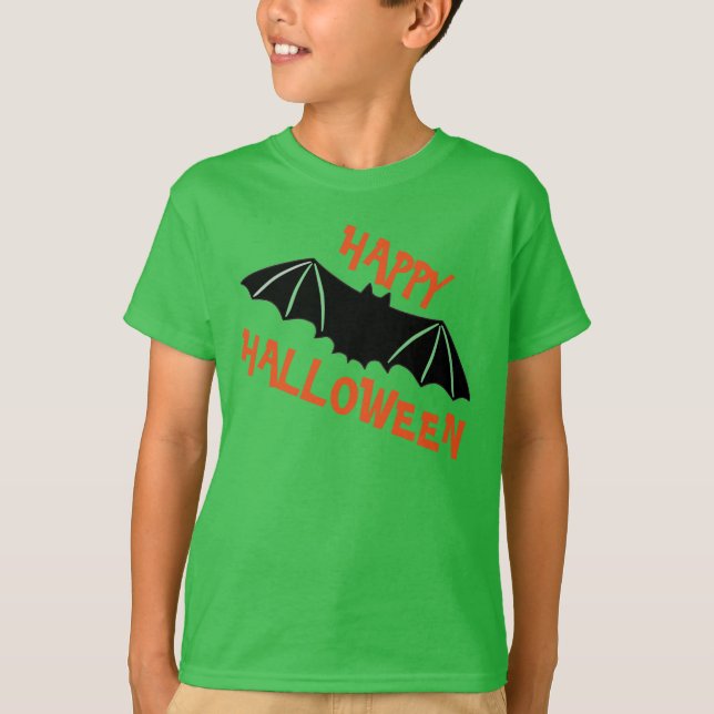 Happy Halloween with Bat T-Shirt (Front)