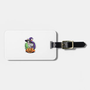 Happy Halloween with Boston Terrier Mummy & Witch Luggage Tag