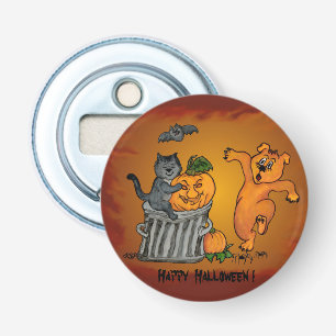 Happy Halloween with Cat Bat Dog and Spider Bottle Opener