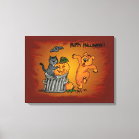 Happy Halloween with Cat Bat Dog and Spider