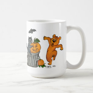 Happy Halloween with Cat Bat Dog and Spider Coffee Mug