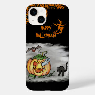 Happy Halloween with Ghost Cat Bat Pumpkin Case-Mate iPhone 14 Case