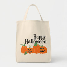 Happy Halloween with pumpkins and Jack O Lanterns