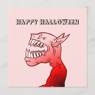 Happy Halloween with the laughing demon Card
