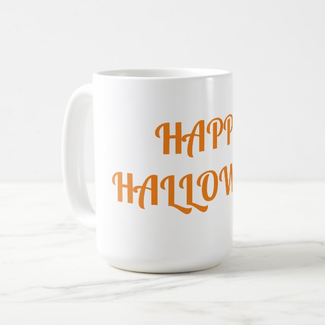 Happy Halloween Women's Orange  Black Coffee Mug (Front Left)