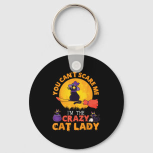 Happy Halloween You Can't E Me I'm The Crazy Cat L Keychain