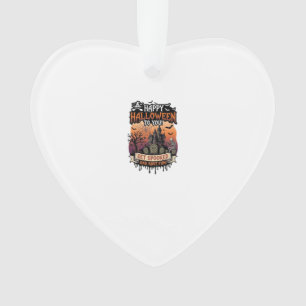 Happy Halloween You Haunted House Skeleton Bats_1 Ornament