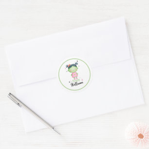 Happy Halloween Zombie Girl Favour Sticker