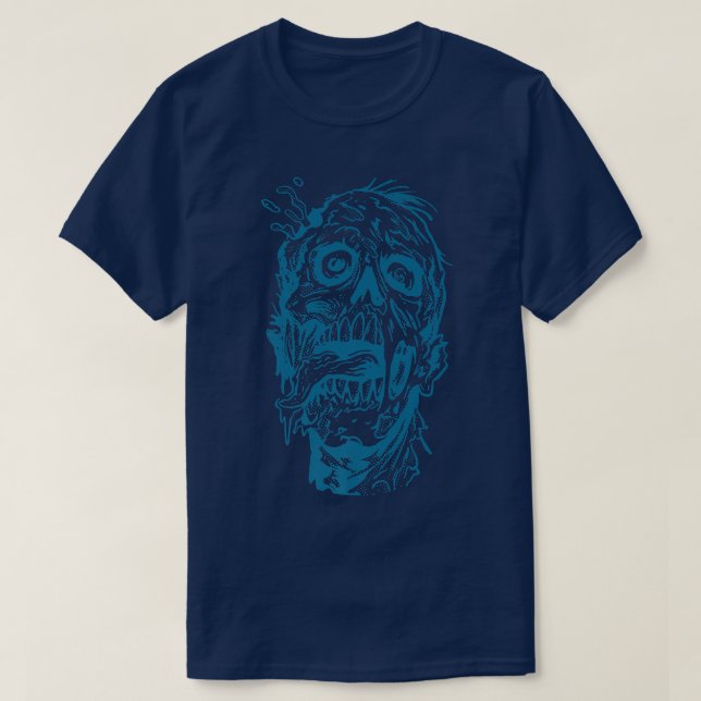 Happy Halloween Zombie Head 4402 T-Shirt (Design Front)