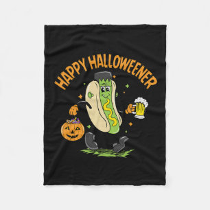 Happy Halloweener Cute Halloween Party Hot-dog Bee Fleece Blanket