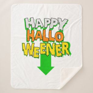 Happy Halloweener  Funny Halloween Sherpa Blanket
