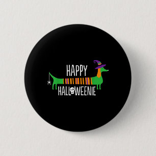 Happy Halloweenie Cute Viennese Dog Dachshund 2 Inch Round Button