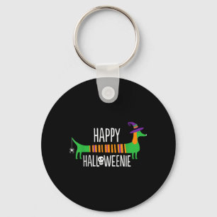 Happy Halloweenie Cute Viennese Dog Dachshund Keychain