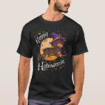 Happy Halloweenie Dachshund Dog Halloween Witch Wi T-Shirt<br><div class="desc">Happy Halloweenie Dachshund Dog Halloween Witch Wiener Broom Men Women Kids</div>