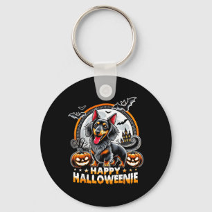 Happy Halloweenie Dachshund Dog Owner Funny Keychain
