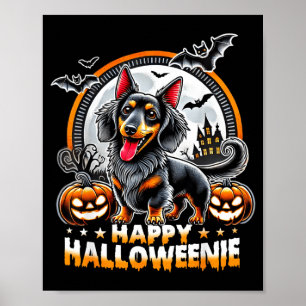Happy Halloweenie Dachshund Dog Owner Funny Poster