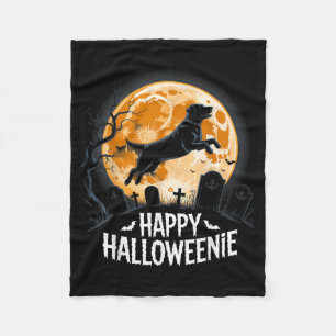 Happy Halloweenie Dog Lovers Spooky Fun Halloween Fleece Blanket