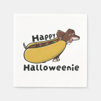 Happy Halloweenie Hotdog Dachshund Napkin