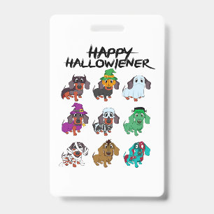 Happy Halloweenie Tee Halloween Dachshund Dog Idea Badge