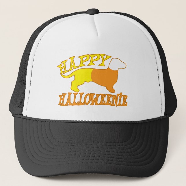 Happy Halloweenie Trucker Hat (Front)