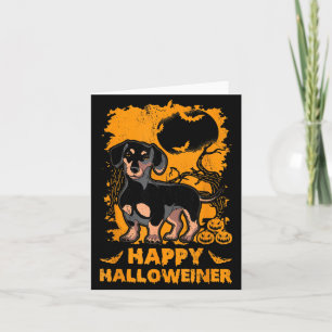 Happy Halloweiner Dachshund Halloween Wiener Dog Card
