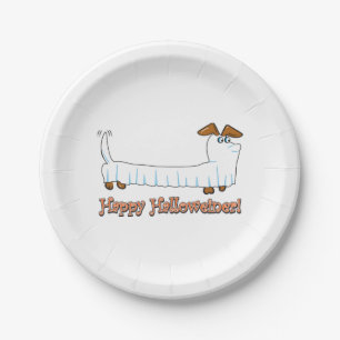 Happy Halloweiner Dachshund Paper Plate