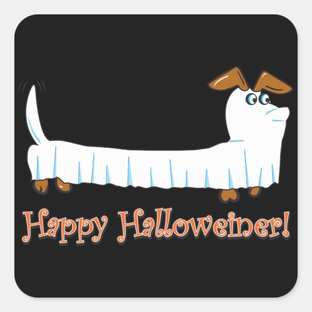Happy Halloweiner Dachshund Square Sticker (Front)