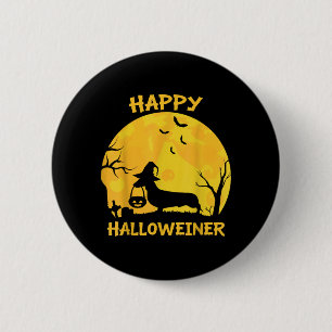 Happy Halloweiner Dachshund Wiener Funny Dog Lover 2 Inch Round Button