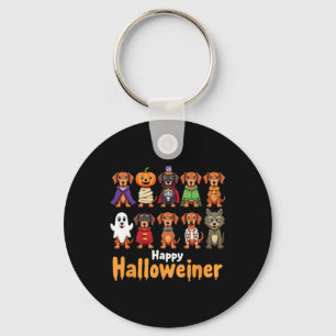 Happy Halloweiner Funny Halloween Dog Lovers Dog O Keychain