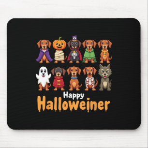 Happy Halloweiner Funny Halloween Dog Lovers Dog O Mouse Pad