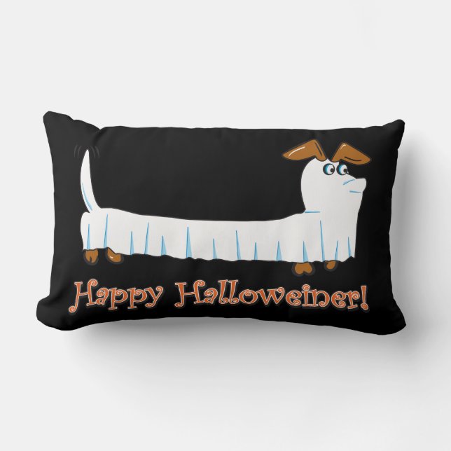 Happy-Halloweiner Lumbar Pillow (Front)