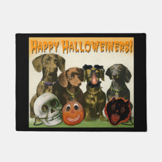 Happy Halloweiners Door Mat