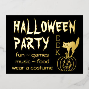 Happy Hallowen Party Invitation avec feuille Carte