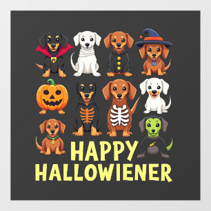 Happy Hallowiener Spooky Halloween Dog Weiner  Window Cling