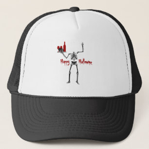 Happy Hallowine Headless Skeleton Trucker Hat