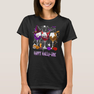 Happy Hallowine Women Men Halloween Wine T-Shirt
